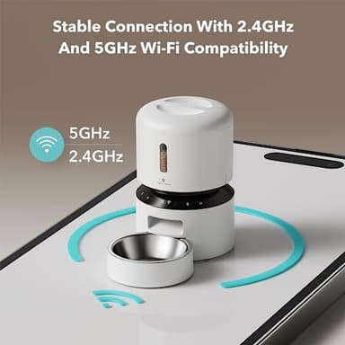 PETLIBRO Automatic Cat Feeder, 5G WiFi Automatic Pet Feeder with Freshness Preservation, 3L Timed Cat Feeders for Dry Food, Up to 48 Portions 10 Meals Per Day, Granary Pet Feeder for Cat/Dog, White - Image 4