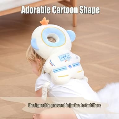 Feidoog Baby Head Protector Cushion Backpack with 3 Knee Pads for Walking & Crawling,Astronauts - Image 6