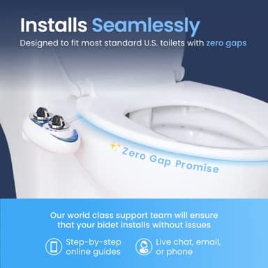 LUXE Bidet NEO 185 - Dual Nozzle, Self-Cleaning, Non-Electric Bidet Attachment for Toilet Seat, Adjustable Water Pressure, Rear & Feminine Wash (White) - Image 5