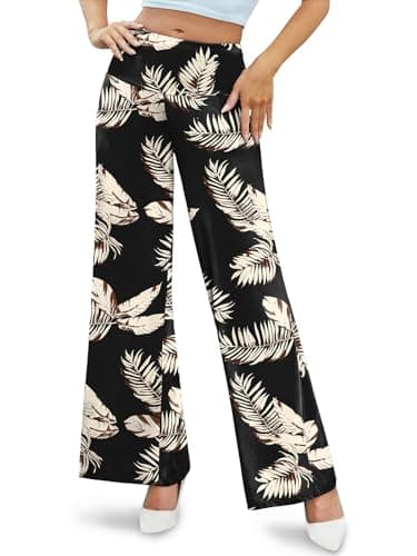 Arolina Palazzo Pants for Women Dressy Casual Wide Leg Pants for Women Stretchy Flowy High Waist Lounge Pants Trousers - Image 4