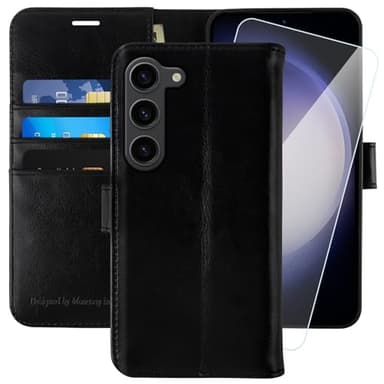 MONASAY Wallet Case Compatible for Galaxy S23 5G Black | RFID Blocking, Flip Folio, Leather, Cell Phone Cover, Credit Card Holder, 6.1 inch - Image 1