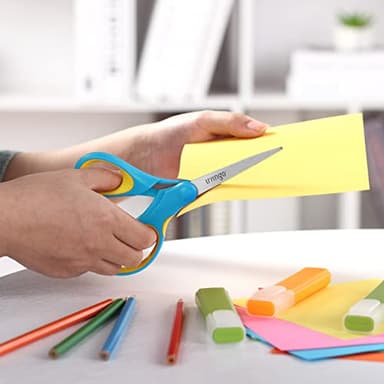 LIVINGO 5" Kids School Scissors: Small Safety Scissors Pointed Tip, Soft Handle Right Left Handedfor Craft, Classroom, Child, Toddler, Assorted Colors, 3 Pack - Image 5