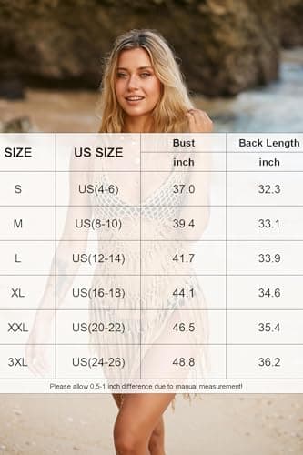 Ekouaer Women Beach Swimsuit Coverups 2025 Sleeveless Crochet Bathing Suit Cover Up Sexy Vacation Outfits Swimwear Dress Black - Image 5