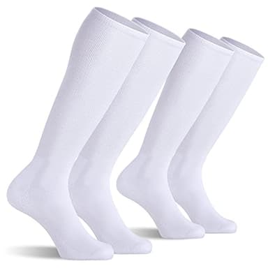 CELERSPORT 2 Pack Baseball Soccer Softball Football Socks For Youth Kids Men Women Multi-sport Tube Socks White Medium - Image 1