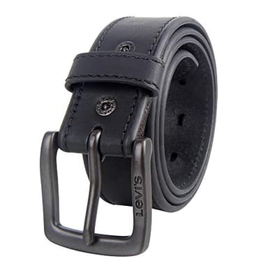 Levi's Men's Casual Leather Belt, Matte Black, Medium (34-36) - Image 1