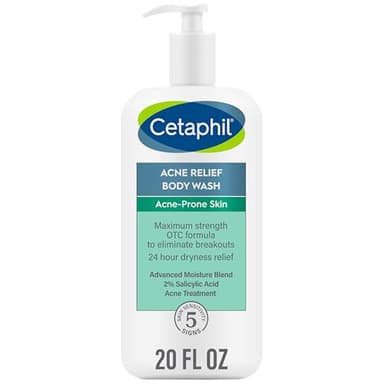 Cetaphil Body Wash, Acne Relief Body Wash with 2% Salicylic Acid to Eliminate Breakouts, Gently Exfoliates and Provides 24Hr Dryness Relief, 20 oz - Image 1