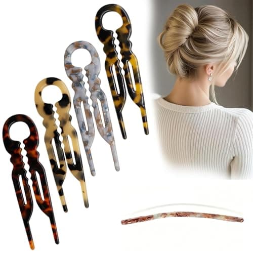 Prestige French Hair Pins - Serrated Anti-Slip Design, Curved Angle for Better Head Fit, New Elegant Hair Accessories for Women, Suitable for All Hair Types(4pcs) - Image 1