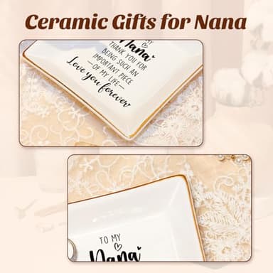 PUDDING CABIN Nana Gifts - Jewelry Dish Trinket Tray Birthday Gifts for Nana from Grandkids, Thanksgiving Mothers Day Gifts for Nana Grandmother - Image 8