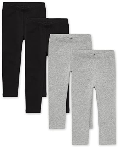 The Children's Place Baby Girls And Toddler Girls Leggings,2 Black/2 H/T Smoke- 4 Pack,2T