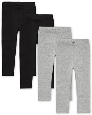 The Children's Place Baby Girls And Toddler Girls Leggings,2 Black/2 H/T Smoke- 4 Pack,2T