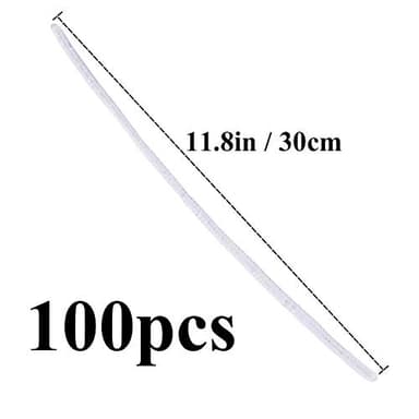 100 Pieces Pipe Cleaners Chenille Stem, Solid Color Pipe Cleaners Set for Pipe Cleaners DIY Arts Crafts Decorations, Chenille Stems Pipe Cleaners (White) - Image 2