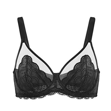 HSIA Minimizer Bras for Women Large Bust Full Coverage Lace Plus Size Bra - Mermaid Scales Black - Image 5