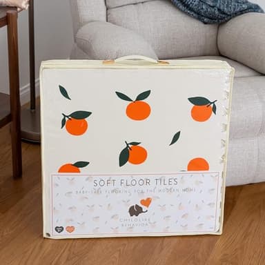 Childlike Behavior Baby Play Mat - 72x48-Inch Tummy Time Mat - 6-Piece Interlocking Foam Floor Tiles for Toddlers - Soft Waterproof for Floor Play and Crawling - Oranges - Image 8