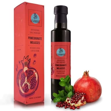Levamare Pomegranate Molasses, 12 oz (Pack of 1) | No Added Sugar, No Additives | 100% Natural Pomegranate Concentrate from 100% Mediterranean Pomegranate Juice | Gourmet Food Pomegranate Syrup | Vegan, Gluten Free | Superfood - Image 1