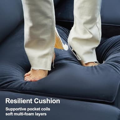 Belffin Large Modular Sectional Sofa Sleeper Couch with Storage Velvet Sectional Sofa Bed for Living Room, 9 Seats, Blue - Image 7