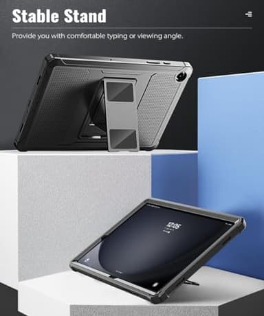 MoKo Case Fit Galaxy Tab A9 Plus 11-Inch 2023 (SM-X210/X216/X218), Shockproof Full Body Rugged Stand Back Cover Built-in Screen Protector Fit Galaxy Tab A9+ 11" 2023, Black - Image 5