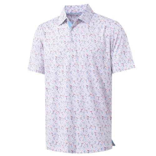 M MAELREG Polo Shirts for Men Quick Dry Fit Short Sleeve Performance Moisture Wicking Print Men’s Golf Shirts - Image 1