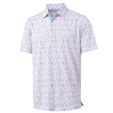 M MAELREG Polo Shirts for Men Quick Dry Fit Short Sleeve Performance Moisture Wicking Print Men’s Golf Shirts - Image 1