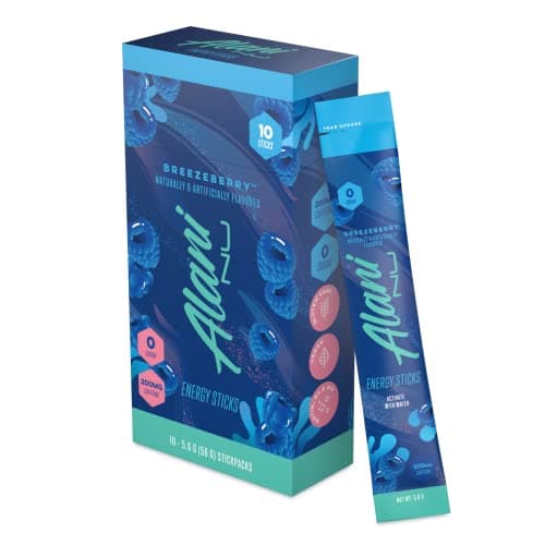 Alani Nu BREEZEBERRY, Energy Sticks Drink Powder, 200mg Caffeine, Pre Workout Performance with Antioxidants, On-The-Go Drink Mix, Biotin, B Vitamins, Zero Sugar, 5 Calories, 10 Pack - Image 1