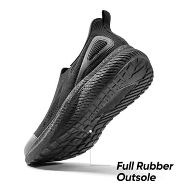 ALLSWIFIT Men's Hands-Free Slip On Walking Shoes Laceless Comfortable Tennis Sneakers,Size 13,All Black,SARR016M - Image 3