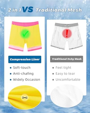 SURF CUZ Mens Swim Trunks with Compression Liner Mens Swimming Trunks 5 Inch Bathing Suit with Zipper Pockets Quick Dry Swim Shorts Pure Bright Pink Large - Image 7