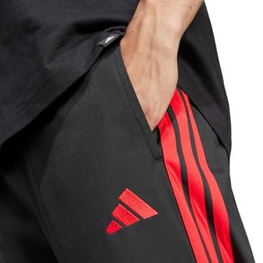 adidas Men's 3-Stripes Tricot Opem Hem Track Pants, Black/Pure Ruby - Image 4