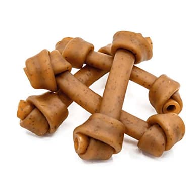 Jungle Calling Rawhide Free Dog Treats, Peanut Butter Bones, 6.5'' Pet Chews for Medium and Large Dogs,Digestible Chewing Snacks,4 Count (Pack of 1) - Image 1