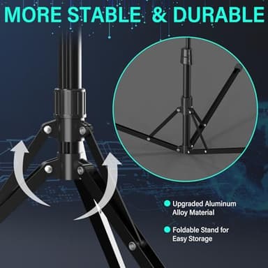 UBeesize 14'' Foldable Ring Light with 62'' Tripod Stand and Phone Holder, LED Selfie RingLight for iPhone with Remote, Circle Light for Tiktok/YouTube/Photography/Makeup/Live Stream - Image 4