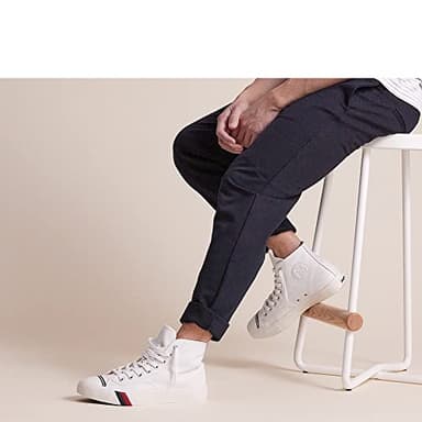 PRO-Keds Men's Royal Hi Lace Up Fashion Sneaker, White Leather, 8.5 - Image 9