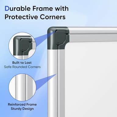 Magnetic White Board Hanging 36" x 24" for Wall, Dry Erase Board for Office, School, Home, Silver Frame, Includes Eraser, Markers, Magnets, Pen Tray - Image 6