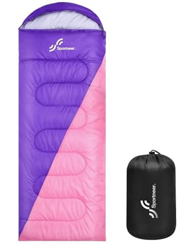Sleeping Bags for Adults, Sportneer Sleeping Bag 3-4 Season Warm Weather Waterproof Lightweight Camping Sleeping Bag for Camping Backpacking Hiking Outdoor Travel - Image 1