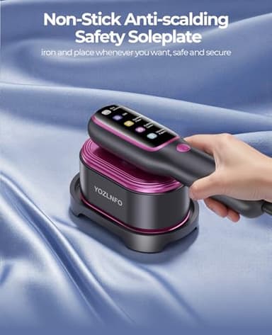 YOZLNFO Travel Steamer for Clothes Portable: 2-in-1 Mini Handheld Garment Steamer Iron - 15s Heat Up & 5 Adjustable Steam - Large Ceramic Panel - 110-120V - Image 7