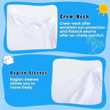 HODOSPORTS Boys UPF 50+ Rash Guard Swim Shirts Long Sleeve Quick Dry UV Protection Sun T-Shirts White - Image 6