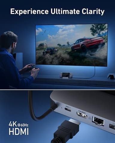 Anker Steam Deck Dock, Docking Station for Steam Deck (OLED)/ROG Ally/Legion Go, 6-in-1 USB C Hub with HDMI 4K@60Hz, 1Gbps Ethernet, 2 USB-A and 1 USB-C Port, 90W Fast Charging (Not for Rog Ally X) - Image 3