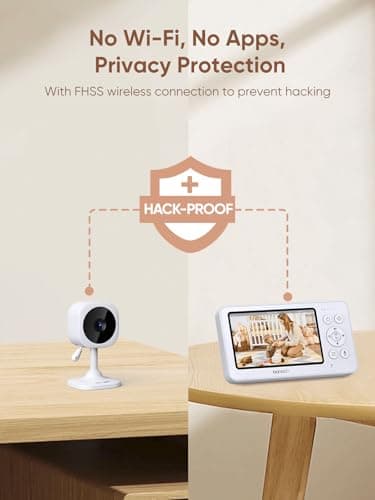 bonoch 4.3" Baby Monitor with 2 Cameras, 720p Split Screen Monitor with Camera and Audio, 28hour Battery, Video Baby Monitor No WiFi, VOX Mode, 2 Way Audio, Auto Night Vision, 2X, 3X, 4X Zoom - Image 4