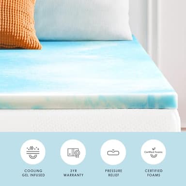 Best Price Mattress 2 Inch Swirl Gel AeroBreeze Cooling Air Flow Memory Foam Mattress Topper, Dorm Essentials, Twin - Image 5