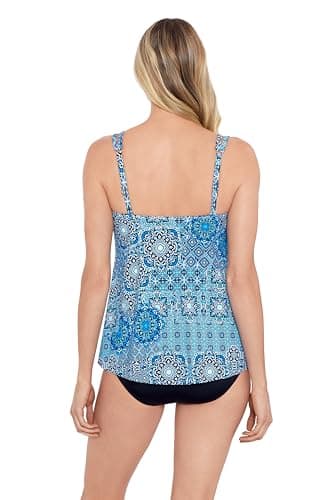 Shapesolver Women's Standard Hi Lo Princess Seam Fauxkini, Back in Tile - Image 3