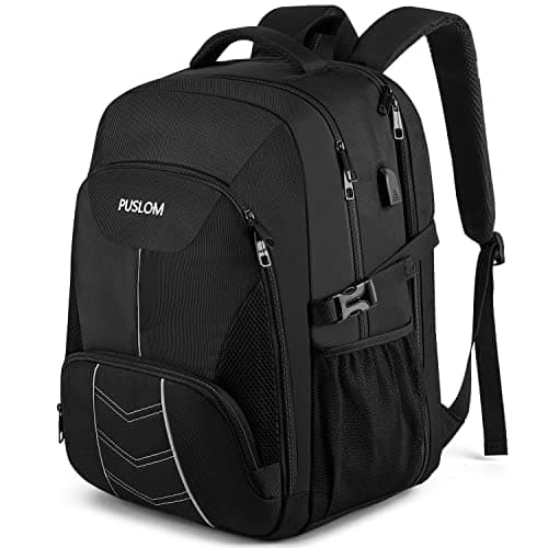Extra Large Backpack for Men 55L,18.4Inch Travel Laptop Backpack with USB Charging Port Business Flight Approved Carry On Backpack,TSA Big Capacity Heavy Duty Computer Bag College Bookbag,Black - Image 1