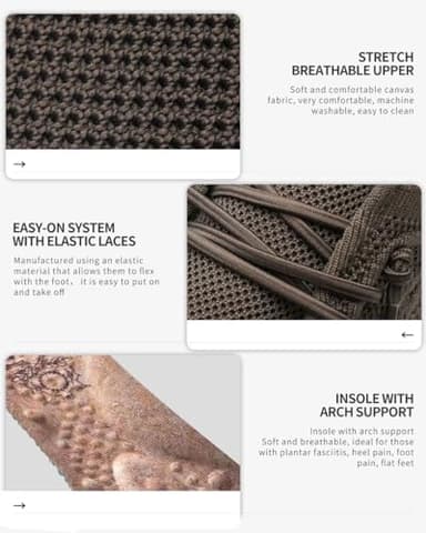 1TAZERO Men Slip On Shoes Wide Width Shoes Loafer Casual with Arch Support,Boat Shoes Orthopedic Men for Plantar Fasciitis(Khaki 10) - Image 5