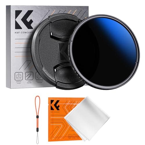 K&F CONCEPT 52mm Variable ND Camera Lens Filter ND2-ND400 (1-9 Stops) + Filter Cap + Cleaning Cloth 18 Multi-Layer Coatings Adjustable Neutral Density Ultra Slim for Camera Lenses(K-Series) - Image 1