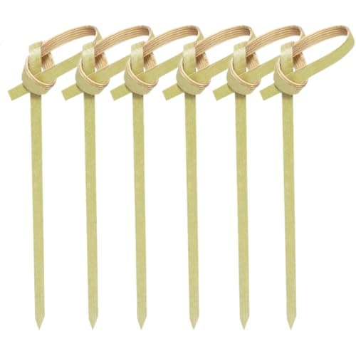 300PCS 4 Inch Bamboo Cocktail Picks - Knot Picks, Skewers, Toothpicks for Appetizers & Events - Image 1