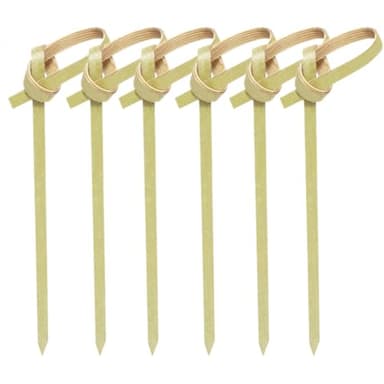 300PCS 4 Inch Bamboo Cocktail Picks - Knot Picks, Skewers, Toothpicks for Appetizers & Events - Image 1
