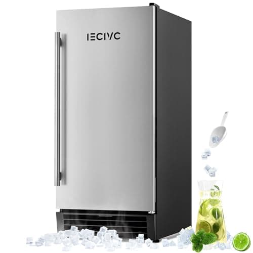 IECIVC Commercial Under Counter Ice Maker Machine, 80 LBS/Day with 25 LBS Storage Bin, 15'' W Built-in & Freestanding Ice Maker, Auto-Cleaning, Ideal for Commercial Home Bar - Image 1
