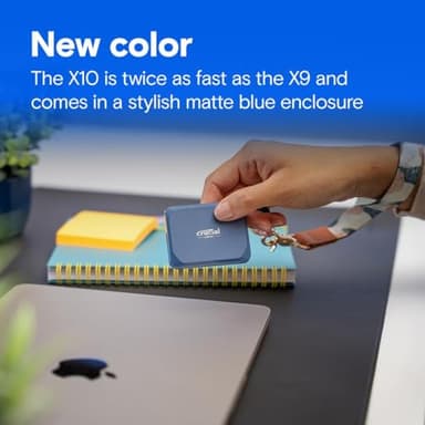 Crucial X10 1TB Portable SSD, Up to 2,100MB/s, USB 3.2 USB-C, External Solid State Drive, Compatible with Windows, Mac & Android, Durable Storage for Games, Photos & Files, Blue - CT1000X10SSD9-02 - Image 7