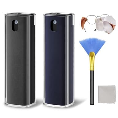 Phone Screen Cleaner Spray, JiaTeums Electronics Touchscreen Mist Cleaning Spray for Monitor Tablet TV Tesla OLED Screen Sunglasses - with Brush & Wipe Tool - 2 Pack, Grey Blue - Image 1