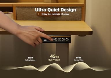 YDN Standing Desk with Drawers, 48 Inch Standing Desk Adjustable Height, Adjustable Electric Stand Up with Storage and Shelf, Natural - Image 7