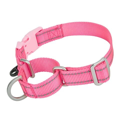 YUDOTE Reflective Martingale Collar for Dogs with Quick Snap Buckle Anti-Pull Nylon Safe Slip Collars for Easy Walking,Hot Pink,Large - Image 1
