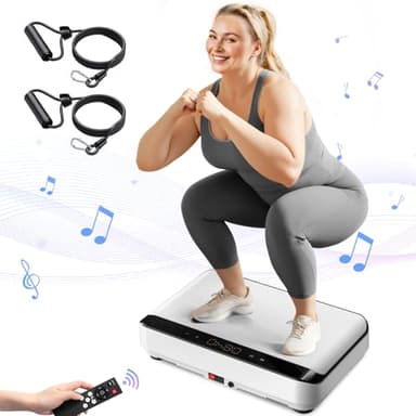 Vibration Plate Exercise Machine | with Bluetooth for Lymphatic Drainage | 400lbs Capacity with 9 Preset Modes & 99 Speed | Home Gym Equipment for Whole Body Vibrating Workout | Weight Loss & Toning - Image 1