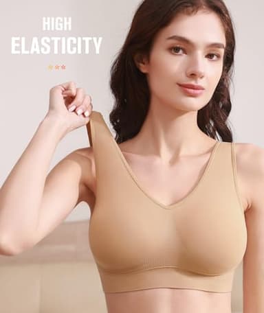 BESTENA Sports Bras for Women, 3 Pack Seamless Comfortable Yoga Bra with Removable Pads - Image 3