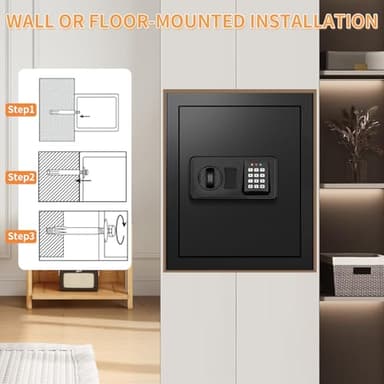 2.8 Cubic Large Fireproof Safes for Home Use, Digital Home Safe Box Fireproof Waterproof with Electronic Keypad and Spare Keys, Anti-theft Fire Safe for Money Documents Medicine Valuables - Image 7